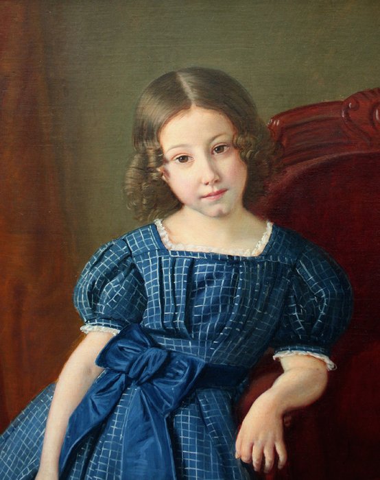 Belgian school, late 19th century - Great portrait of a little girl