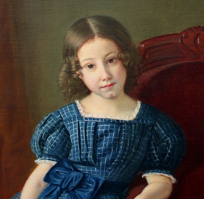 Belgian school, late 19th century - Great portrait of a little girl