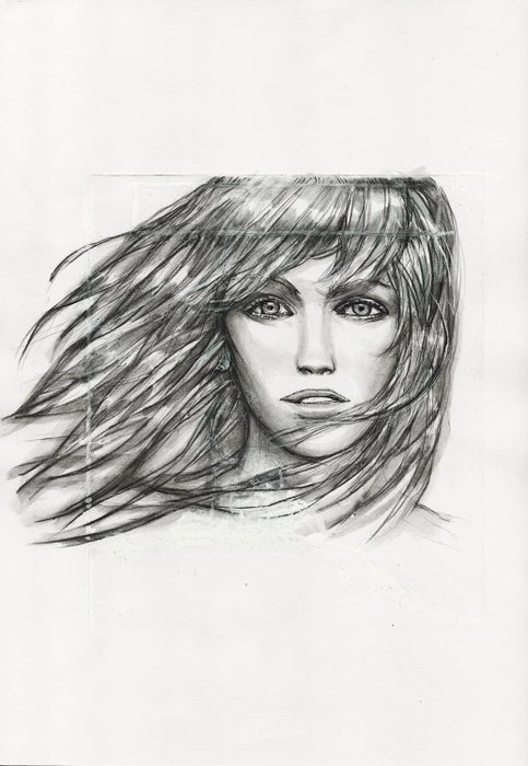 Giménez Juan - 1 Original drawing - Young Woman