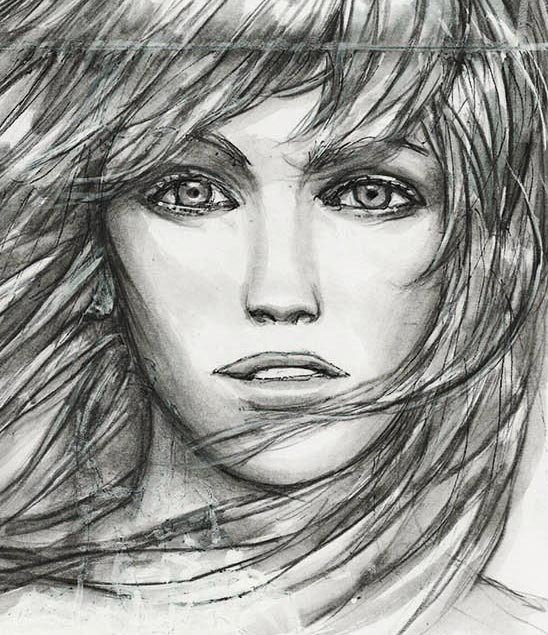 Giménez Juan - 1 Original drawing - Young Woman