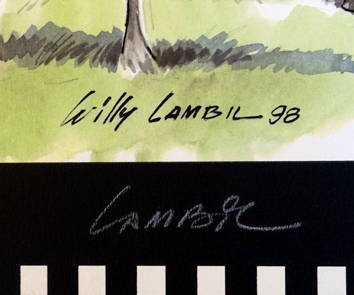 Lambil, Willy - 1 Offset Print - Les Tuniques Bleues - Course - 1998