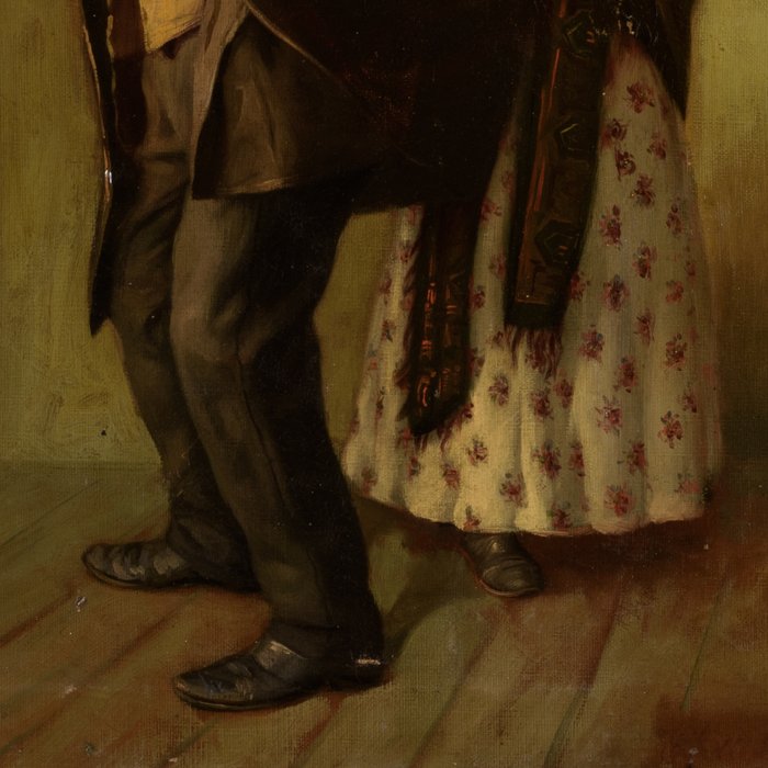 Fehr, Julius (1890-1974), Attributed to - Man en vrouw kijken kunst