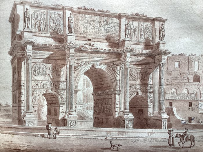 Agostino Tofanelli (1770-1834) - Arch of Constantine, Roman Forum