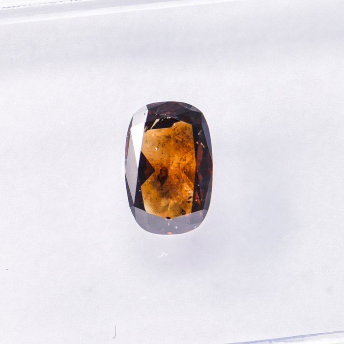 Ingen mindstepris - 1 pcs Diamant  (Naturfarvet)  - 0.47 ct - Pude - Fancy dark Orange Brun - SI2 - International Gemological Institute (IGI)