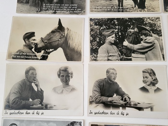 Holland - Samling af 41 militære postkort WWII - Humor, militærromantik, orlov - Postkort - 1945-1937