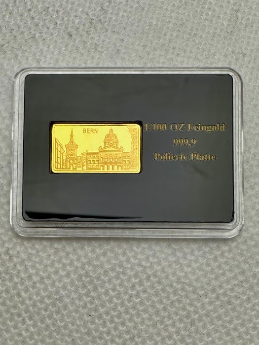 Tyskland. Gold Bar Bern , oro 1/100 Oz (.999) Proof  (Ingen mindstepris)