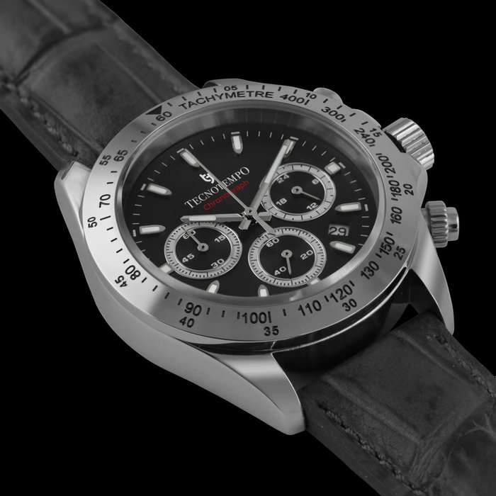 Tecnotempo - Chronograph 10ATM WR - Limited Edition - - TT.100CR.PG (Gun dial/Leather strap) - Mænd - 2011-nu