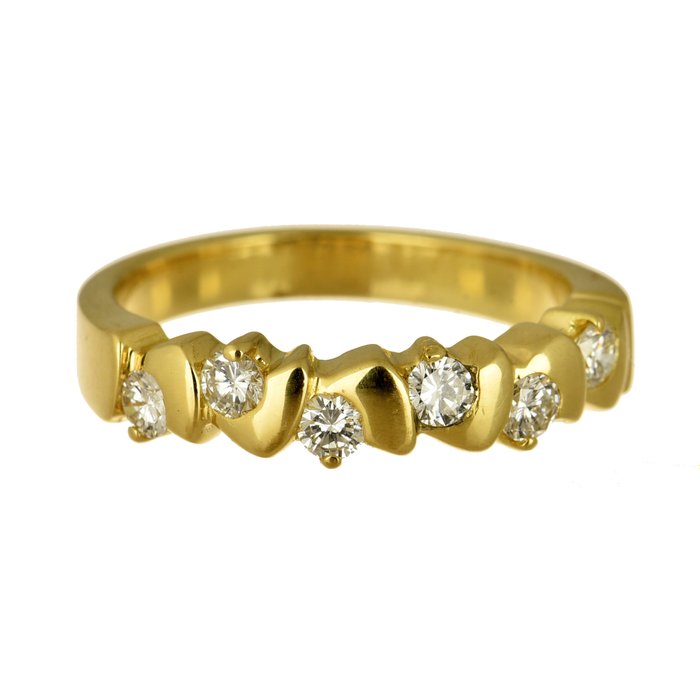 Ring - 18 kraat Gulguld Diamant (Natur)