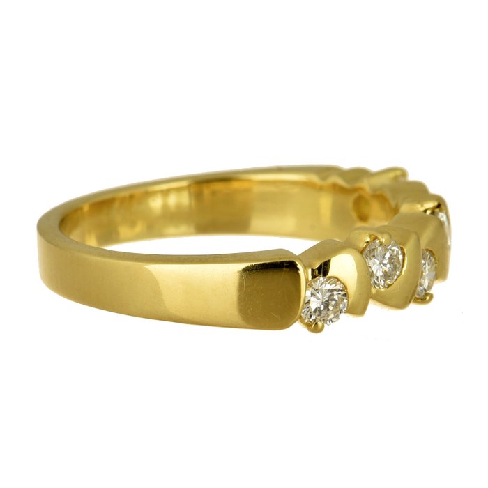 Ring - 18 kraat Gulguld Diamant (Natur)