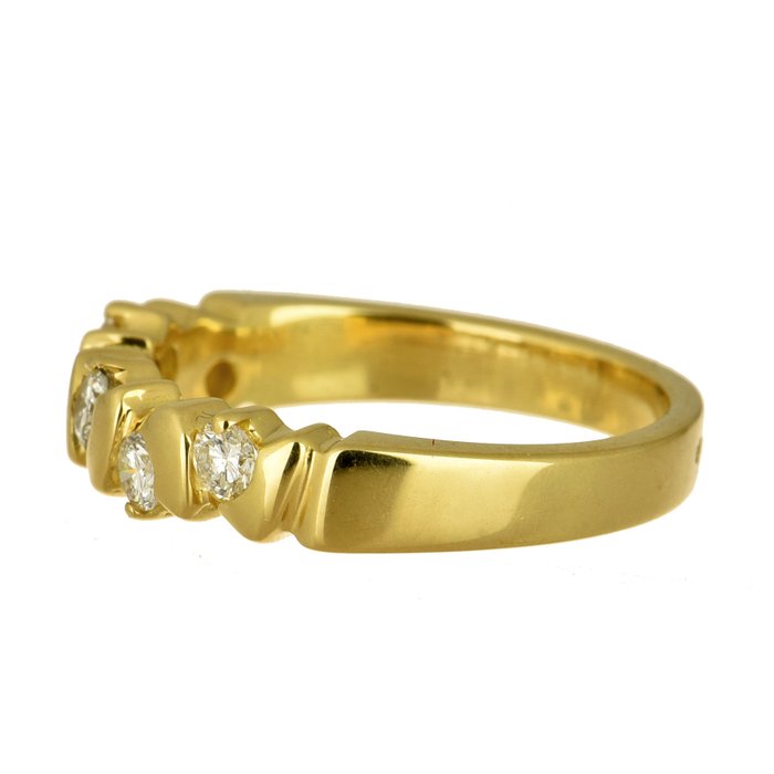 Ring - 18 kraat Gulguld Diamant (Natur)