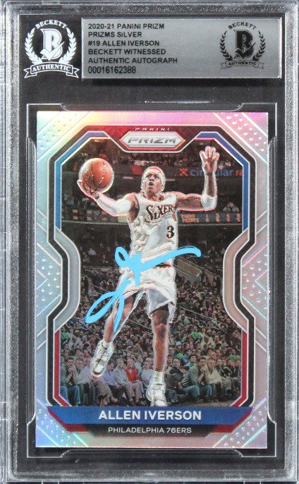 2020 - Panini - Prizm - Allen Iverson - Autograph - #19 Silver - 1 Graded card - Beckett Autentisk Auto