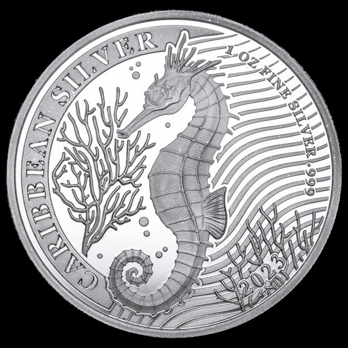 Barbados. 1 Dollar 2023 Sea Horse, 1 Oz (.999)  (Ingen mindstepris)