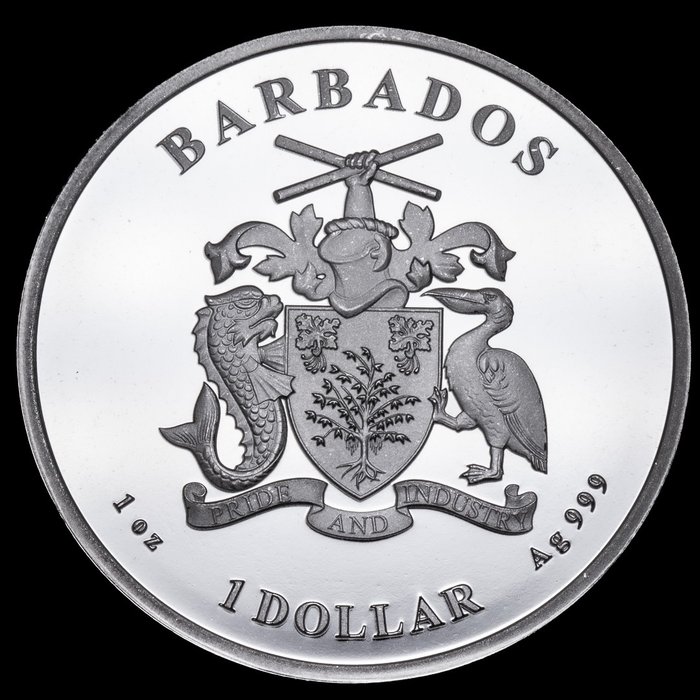 Barbados. 1 Dollar 2023 Sea Horse, 1 Oz (.999)  (Ingen mindstepris)