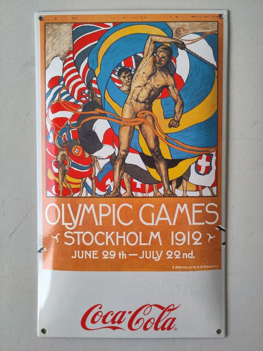 Coca-Cola Olympiade Stockholm 1912 - Emaljeskilt - Emalje