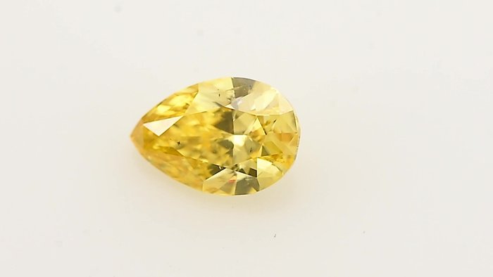 1 pcs Diamant  (Naturfarvet)  - 0.50 ct - Pære - Fancy intense Orange Gul - SI1 - Gemological Institute of America (GIA)