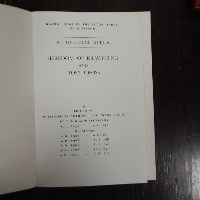 grand lodge - masonic vrijmetselarij 5 ritual books - 1946