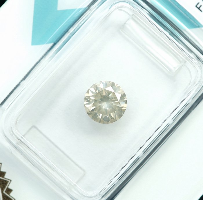 1 pcs Diamant  (Naturfarvet)  - 1.01 ct - Fancy light Grålig Gul - SI2 - International Gemological Institute (IGI)