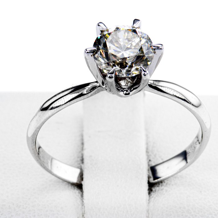 Ingen mindstepris - Forlovelsesring - 14 karat Hvidguld -  1.23ct. tw. Diamant (Natur)