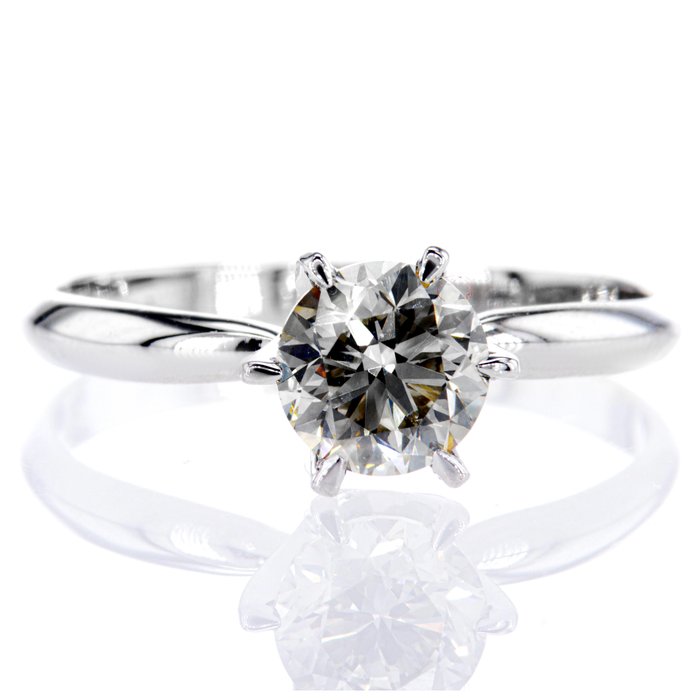 Ingen mindstepris - Forlovelsesring - 14 karat Hvidguld -  1.23ct. tw. Diamant (Natur)