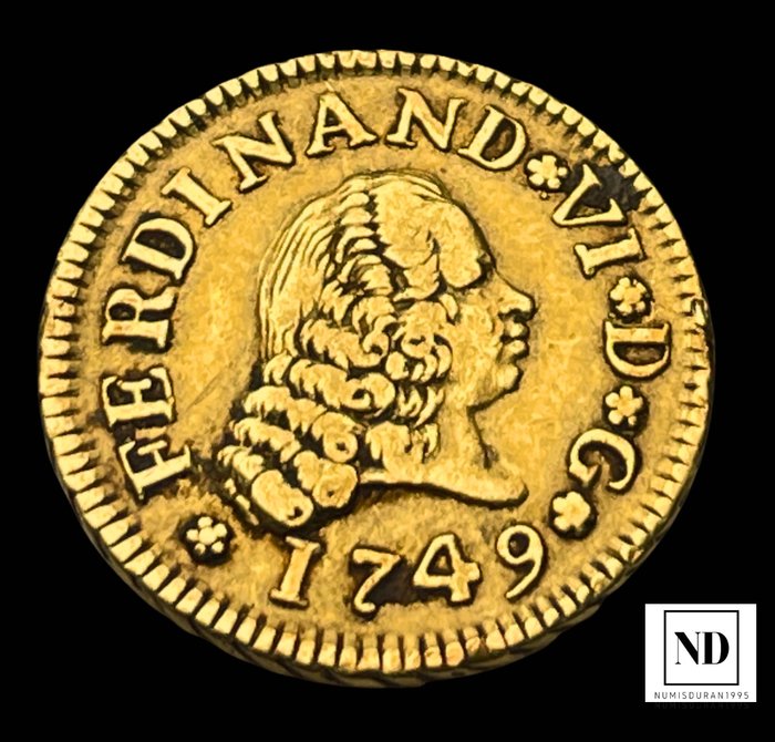 Kongeriget Spanien. 1/2 Escudo 1749 - Madrid