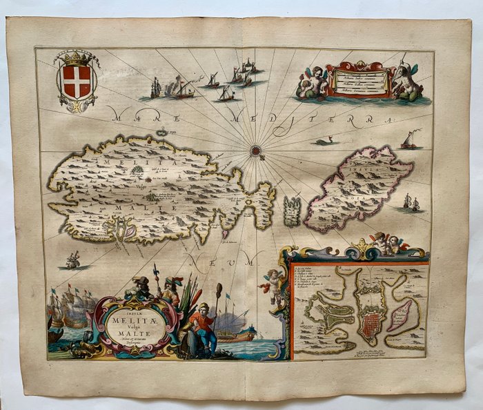 Malta - Malta; J Janssonius - Insulae Melitae vulgo Malte nova et accurata descriptio - 1621-1650