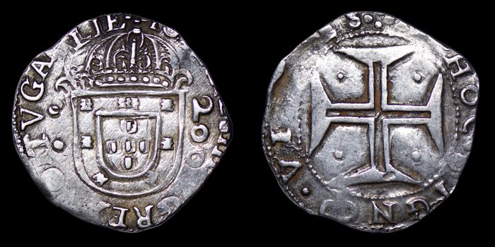 Portugal. D. João IV (1640-1656). Meio Cruzado (200 Reis) - Cruz Cantonada - REX PORTVGALIE