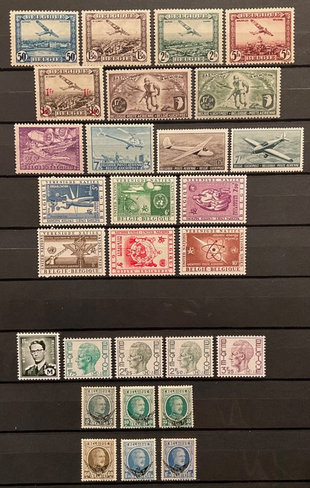 Belgien  - Samling Anneks mail: Luftpost - Militær - Tjeneste - Kriminel havn - Beskæftigelse - Overskrift - - PA, M, S, TX, OC, KP, TR