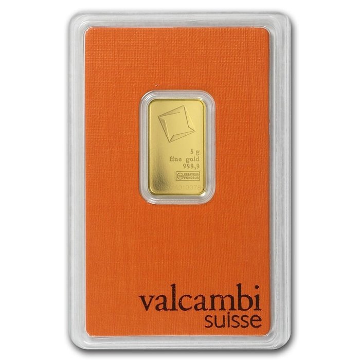 5 gram - Guld 999 - Valcambi - Forseglet