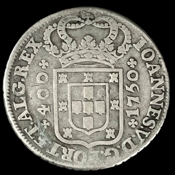 Portugal. D. João V (1706-1750). Cruzado Novo (480 Reis) - 1750 - (S39-006)  (Ingen mindstepris)