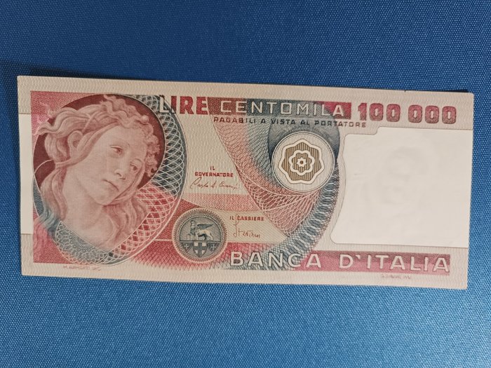 Italien. - 100.000 Lire 1980 "Botticelli" - Gigante BI 83B; Pick 108b  (Ingen mindstepris)