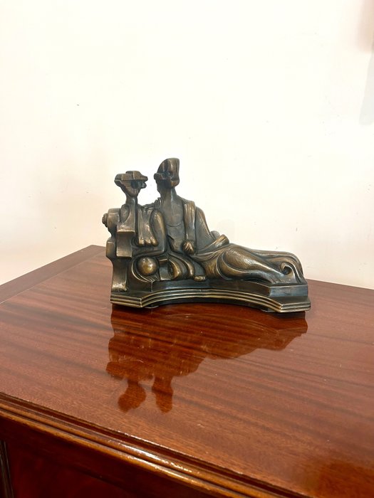 Alba Gonzales (1939) - Skulptur Fantasia Etrusca - Barocca Rivisitazione del Sarcofago degli Sposi - 24 cm - Bronze - 1988