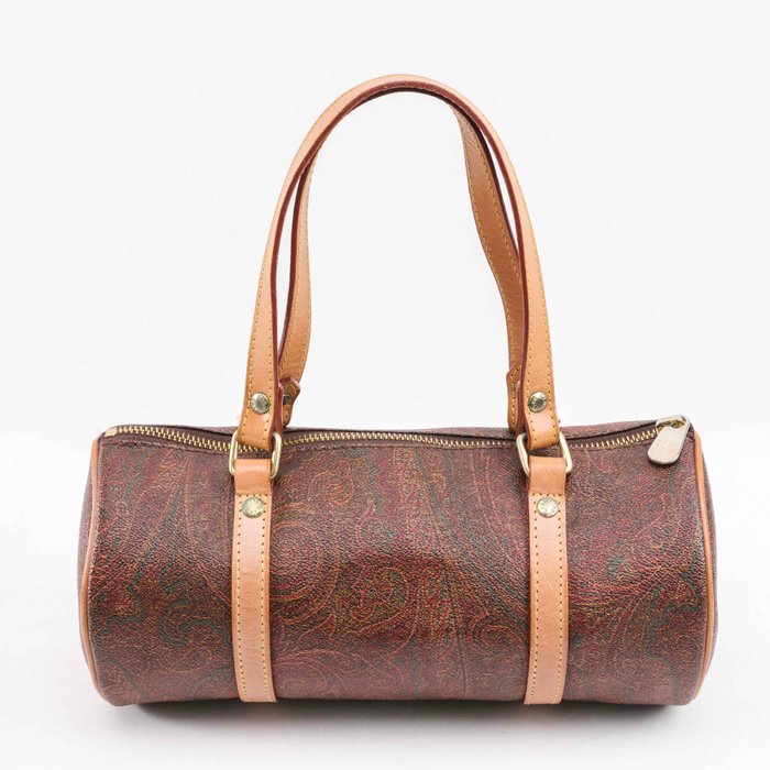 Etro - Etro Multicolor Paisley Print Coated Canvas and Leather Barrel Bag - Håndtaske