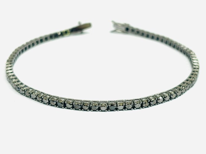 Armbånd - 18 kraat Hvidguld -  8.30ct. tw. Diamant (Farvebehandlet)  - Fremstillet i Italien