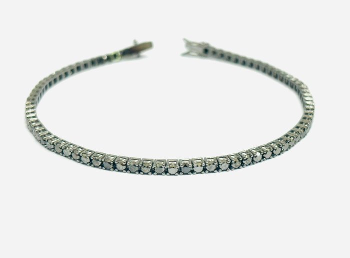 Armbånd - 18 kraat Hvidguld -  8.30ct. tw. Diamant (Farvebehandlet)  - Fremstillet i Italien