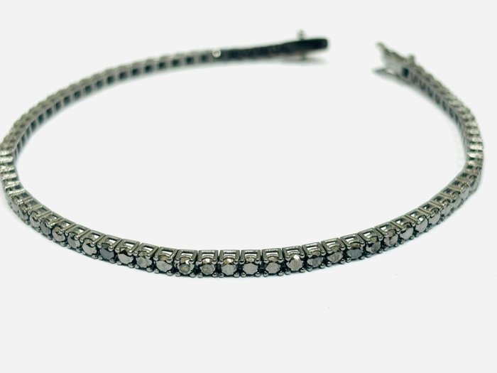 Armbånd - 18 kraat Hvidguld -  8.30ct. tw. Diamant (Farvebehandlet)  - Fremstillet i Italien