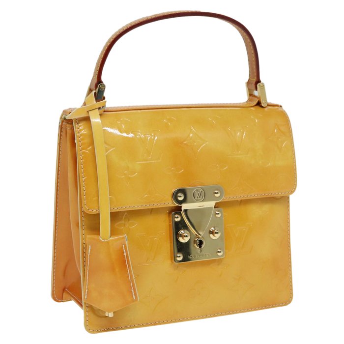 Louis Vuitton - 'NO RESERVE PRICE' Monogram Vernis Spring Street Bag Lime Yellow M91068 - Rejsetaske