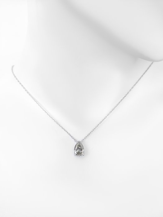 Vedhæng - 14 karat Hvidguld -  2.05ct. tw. Diamant (Natur)