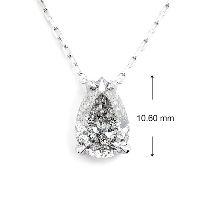 Vedhæng - 14 karat Hvidguld -  2.05ct. tw. Diamant (Natur)