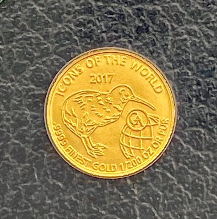 Rwanda. 10 Amafranga 2017 ICons Of The World - Kiwi, 1/200 Oz (.999)  (Ingen mindstepris)