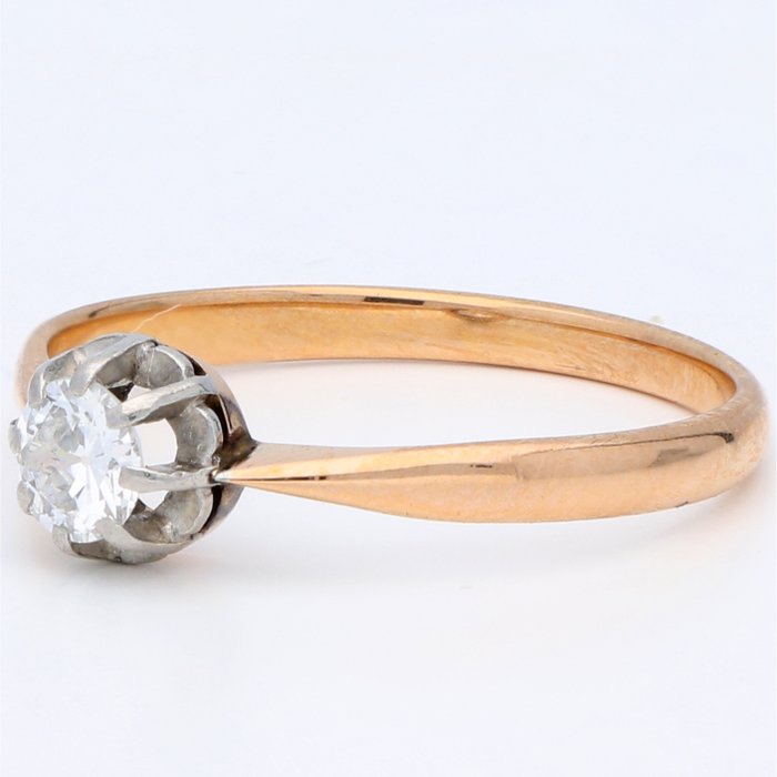 Ingen mindstepris - Ring - 18 kraat Hvidguld, Rosaguld Diamant (Natur)