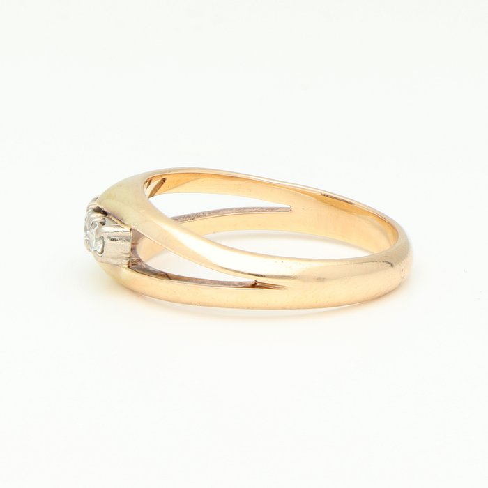 Ingen mindstepris - Ring - 14 karat Gulguld, Hvidguld -  0.21ct. tw. Diamant (Natur)