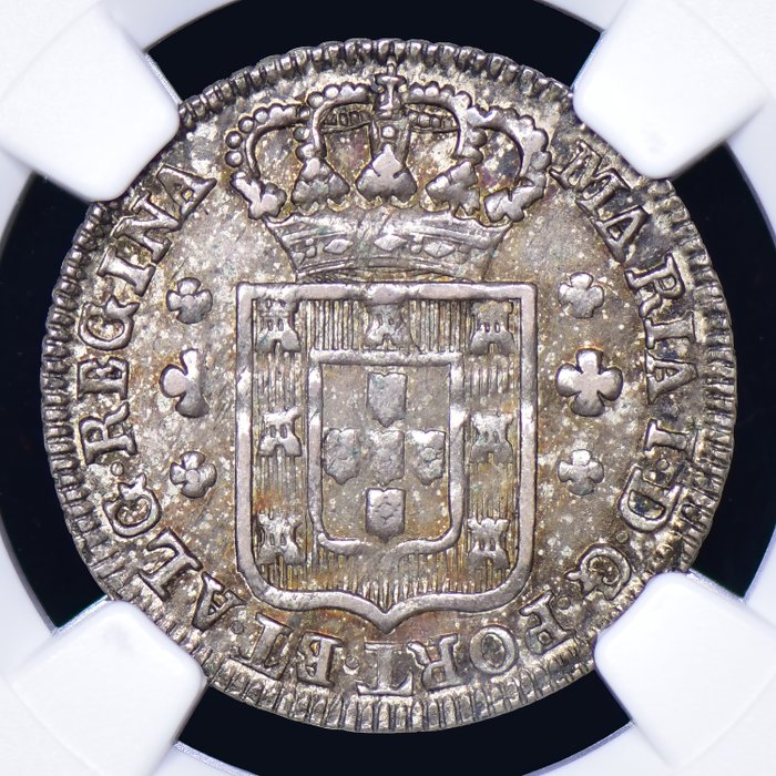 Portugal. D. Maria I (1786-1799). 6 Vinténs (120 Reis) - NGC - AU 58 - Rara