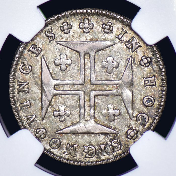 Portugal. D. Maria I (1786-1799). 6 Vinténs (120 Reis) - NGC - AU 58 - Rara