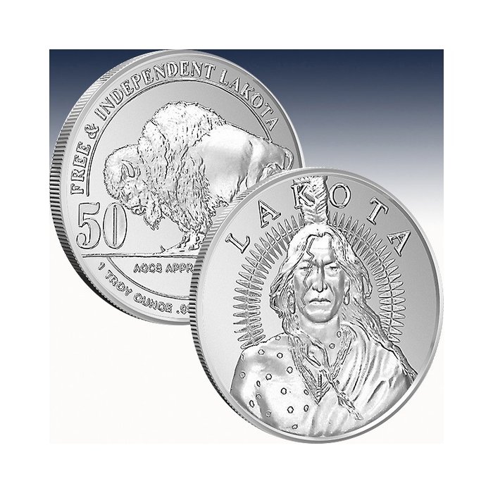 Förenta staterna Silver medal ND Lakota 1 Oz (999)  (Ingen mindstepris)