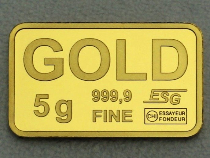 5 gram - Guld 999 - Valcambi, Switzerland