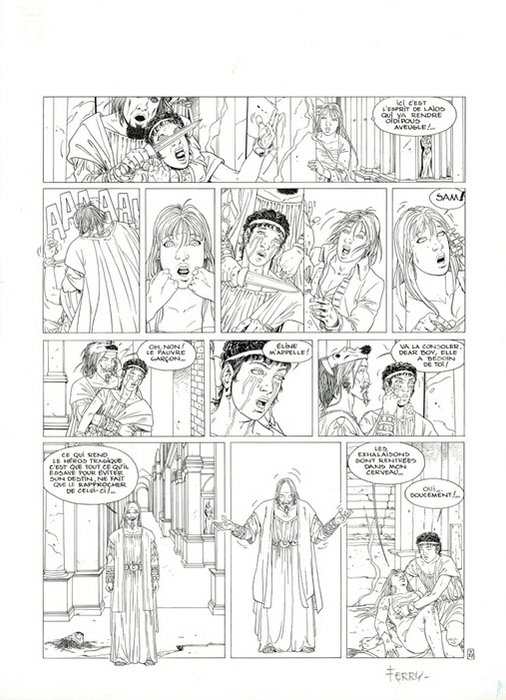 Ferry - 1 Original page - Les chroniques de Panchrysia T3 - Les Statues - 1997