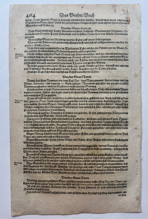 Italien - Vicovaro Tivoli; Sebastian Münster - Von der Statt Vicovaro/ nicht fern von Tybur gelegen; Bescheibung der Statt Tybur nach ihrer - 1561-1580