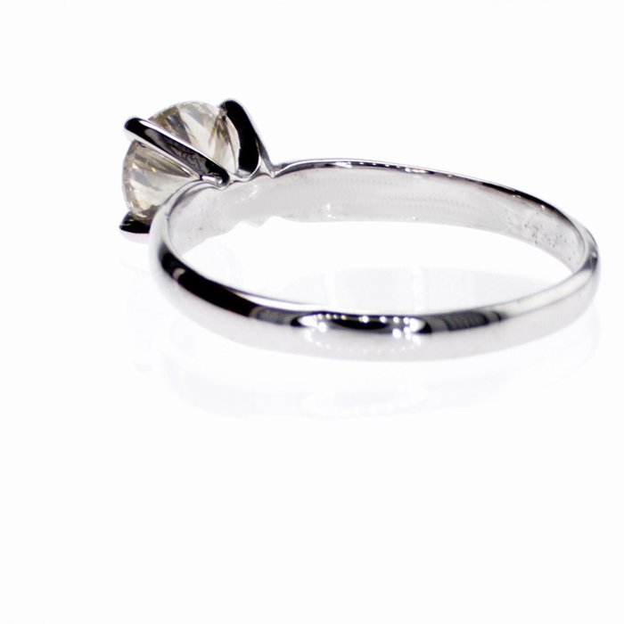 Ingen mindstepris - Forlovelsesring - 14 karat Hvidguld -  1.01ct. tw. Diamant (Naturfarvet)