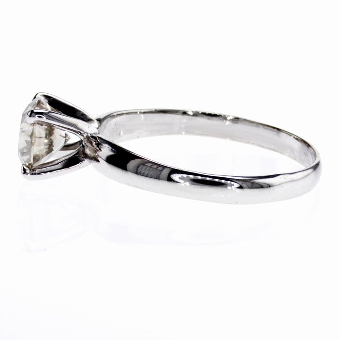 Ingen mindstepris - Forlovelsesring - 14 karat Hvidguld -  1.01ct. tw. Diamant (Naturfarvet)