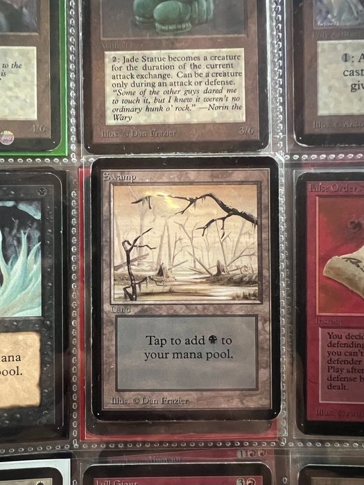 Wizards of The Coast - 2 Card - Magic: The Gathering - Forest + Wamp - Mtg Alpha 1993 - RARE